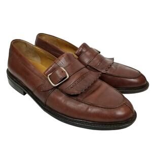 Johnston & Murphy Men's Brown Leather Kiltie Buckle Loafers Size 8.5